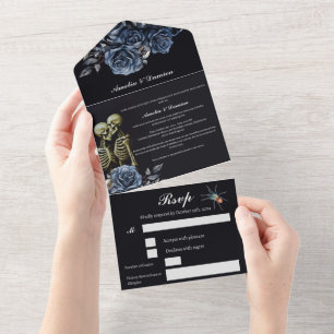 Invitation Tout En Un Mariage gothique unique