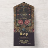 Invitation Tout En Un Mariage gothique victorien floral (À l'intérieur)