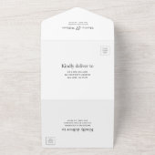 Invitation Tout En Un Mariage graphique moderne noir et blanc (Dehors)