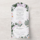 Invitation Tout En Un Mariage Hawaïen Aquarelle Lavande Tropicale (À l'intérieur)