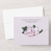 Invitation Tout En Un Mariage Hawaïen Aquarelle Lavande Tropicale (Verso)