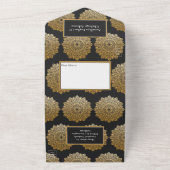 Invitation Tout En Un Mariage indien Gold Mandala (Dehors)