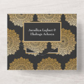 Invitation Tout En Un Mariage indien Gold Mandala (Verso)