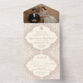 Invitation Tout En Un Mariage indien hindou traditionnel beige Mehndi (À l'intérieur)