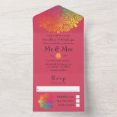 Invitation Tout En Un Mariage indien Rainbow Mandala (À l'intérieur)