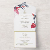 Invitation Tout En Un Mariage islamique NIKAH WALLIMAH Pampas tropicale (À l'intérieur)