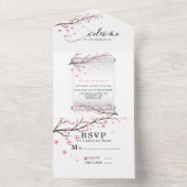 Invitation Tout En Un Mariage japonais Soll Cherry Blossom (À l'intérieur)