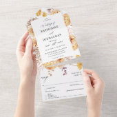 Invitation Tout En Un Mariage jaune doré (Déchirure)