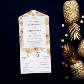 Invitation Tout En Un Mariage jaune doré