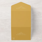 Invitation Tout En Un Mariage jaune moutarde moderne (Dehors)