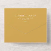 Invitation Tout En Un Mariage jaune moutarde moderne (Verso)