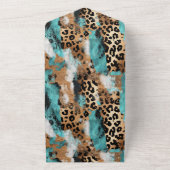 Invitation Tout En Un Mariage Léopard Noir Turquoise (Dehors)