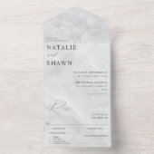 Invitation Tout En Un Mariage Marbre blanc (À l'intérieur)