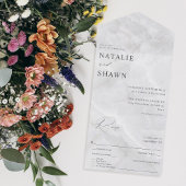 Invitation Tout En Un Mariage Marbre blanc