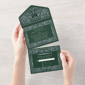 Invitation Tout En Un Mariage médiéval royal d'épée verte (Déchirure)