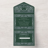 Invitation Tout En Un Mariage médiéval royal d'épée verte (À l'intérieur)