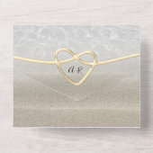 Invitation Tout En Un Mariage minimal Gold de plage moderne (Verso)