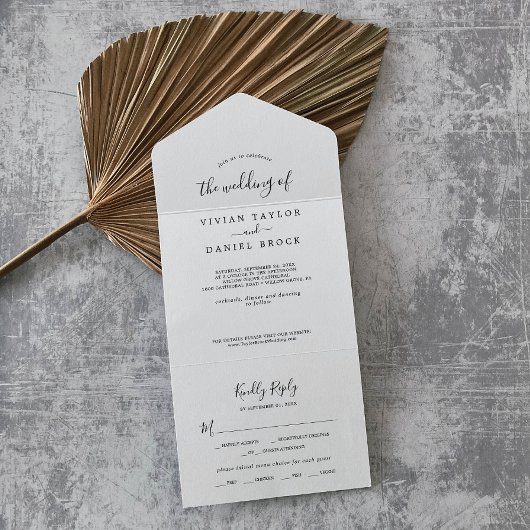 Invitation Tout En Un Mariage minimaliste
