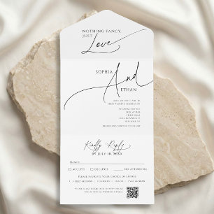 Invitation Tout En Un Mariage minimaliste blanc serein sans chichis