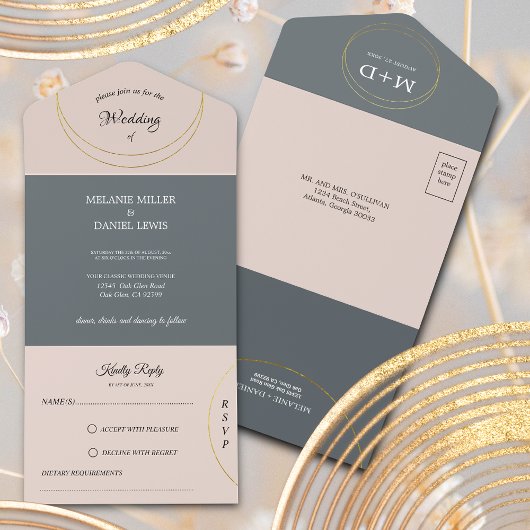 Invitation Tout En Un Mariage minimaliste des anneaux