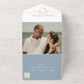 Invitation Tout En Un Mariage minimaliste Dusty Blue (Dehors)