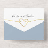Invitation Tout En Un Mariage minimaliste Dusty Blue (Verso)