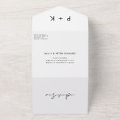 Invitation Tout En Un Mariage minimaliste manuscrit (Dehors)