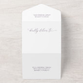 Invitation Tout En Un Mariage minimaliste Plum violet (Dehors)
