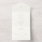Invitation Tout En Un Mariage minimaliste Sage vert (À l'intérieur)