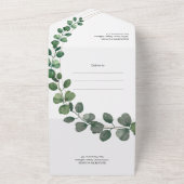 Invitation Tout En Un Mariage minimaliste simple Eucalyptus (Dehors)
