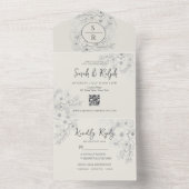 Invitation Tout En Un Mariage moderne avec code QR (À l'intérieur)