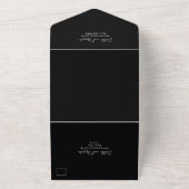 Invitation Tout En Un Mariage Moderne avec Code QR Minimal Noir (Dehors)