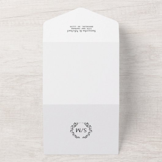 Invitation Tout En Un Mariage moderne avec code QR photo RSVP (Dehors)