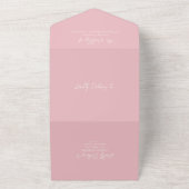 Invitation Tout En Un Mariage moderne Bailee Pink (Dehors)