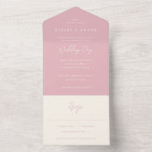 Invitation Tout En Un Mariage moderne Bailee Pink (À l'intérieur)