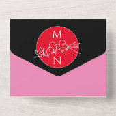 Invitation Tout En Un Mariage moderne Black Magenta (Verso)