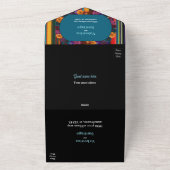 Invitation Tout En Un Mariage moderne de fleurs mexicaines (Dehors)