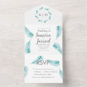 Invitation Tout En Un Mariage Moderne de Palmiers Tropicaux (À l'intérieur)