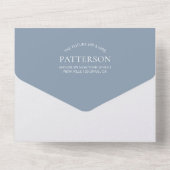 Invitation Tout En Un Mariage moderne Dusty Blue QR Code 2 Photo RSVP (Verso)