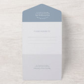 Invitation Tout En Un Mariage moderne Dusty Blue QR Code 2 Photo RSVP (Dehors)