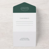 Invitation Tout En Un Mariage moderne Dusty Green 2 photo RSVP (Dehors)