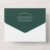 Invitation Tout En Un Mariage moderne Dusty Green 2 photo RSVP (Verso)