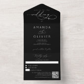 Invitation Tout En Un Mariage moderne Élégant Chic Calligraphie Noir (À l'intérieur)