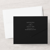 Invitation Tout En Un Mariage moderne Élégant Chic Calligraphie Noir (Verso)