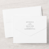 Invitation Tout En Un Mariage moderne élégante calligraphie noir et blan (Verso)