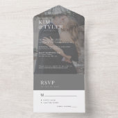 Invitation Tout En Un Mariage moderne et élégant de couverture photo RSV (À l'intérieur)