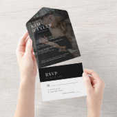 Invitation Tout En Un Mariage moderne et élégant de couverture photo RSV (Déchirure)