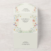 Invitation Tout En Un Mariage moderne Fleur sauvage minimal élégant (Dehors)