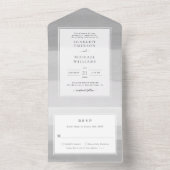 Invitation Tout En Un Mariage moderne gris (À l'intérieur)