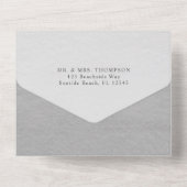 Invitation Tout En Un Mariage moderne gris (Verso)